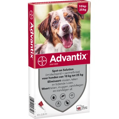 Advantix 250/1250 Hond 10-25 kg 6 pipetten