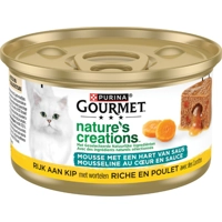 Gourmet Nature's Creations Mousse met een Hart van Saus Rijk aan Kip natvoer kat 85 gram