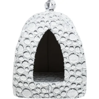 Trixie kattenmand iglo mila pluche wit / grijs 32x32x42 cm