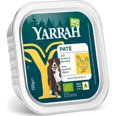 Yarrah bio paté kip & zeewier hondenvoer 12 x 150gr