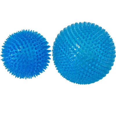 Drijvende bal met stekels blauw hondenspeeltje Per stuk 10 cm