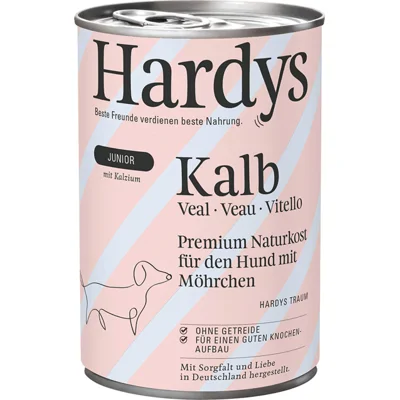 Hardys Junior kalf met wortel natvoer hond 12 x 400 g