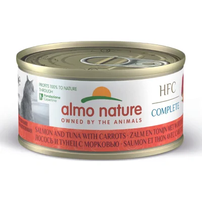 48x Almo Nature HFC Complete Kattenvoer Nat Zalm&Tonijn&Wortel 70 gr