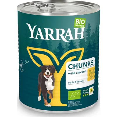6x Yarrah Bio Hondenvoer Chunks Kip 820 gr