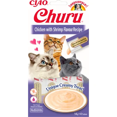 Ciao Kattensnack Churu Kip - Garnaal 60 gr