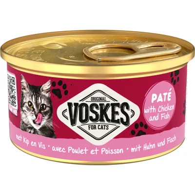 Voskes Kattenvoer Nat Paté Kip&Vis 85 gr