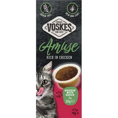 Voskes Kattensnack Mousse Kip in Saus 7x30 gr
