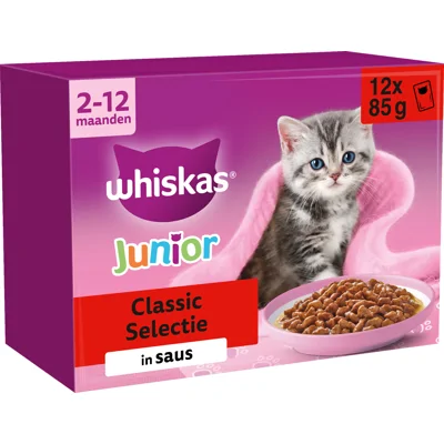 Whiskas Junior Natvoer - Classic Selectie in Saus - 24 x 85 gram