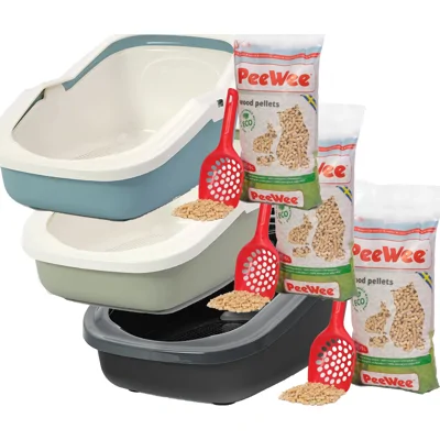 PeeWee EcoMinor - Kattenbak - Startpakket Zwart/Antraciet