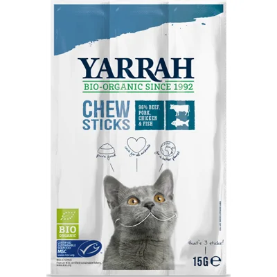 Yarrah Bio Kauwstaafjes Kat Vis 3 stuks