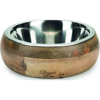 Designed By Lotte Eet- en Drinkbak Hout Hond Mandira 21cm