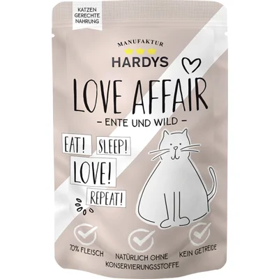 Hardys Love Affair eend en wild natvoer kat (zakjes) 12 x 100 g