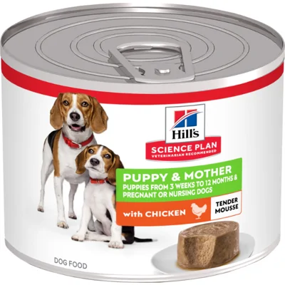 Hill's Puppy & Mother tender mousse nat hondenvoer met kip blik 12 x 200 g