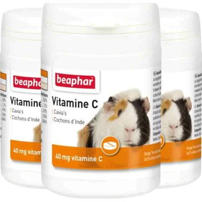 3x Beaphar Vitamine C Tabletten Cavia 180 stuks