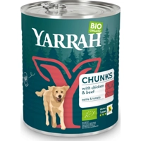 6x Yarrah Bio Hondenvoer Chunks Kip&Rund 820 gr