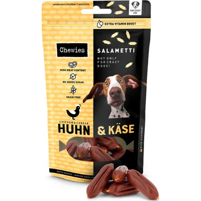 8x Chewies Salametti Hondensnack Kip&Kaas 200 gr