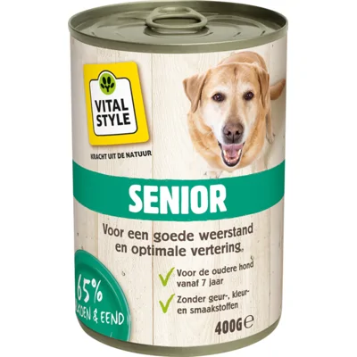 Vitalstyle Hondenvoer Blik Senior 400 gr