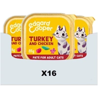 Edgard & Cooper kalkoen en kip paté kat natvoer kuipjes 16 x 85gr product name