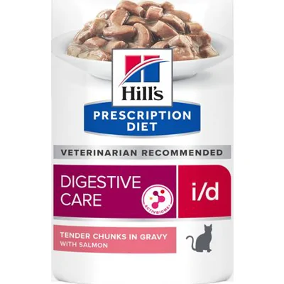 Hill's Prescription Diet I/D Digestive Care kattenvoer nat met Zalm 12x85g maaltijdzakje multipack
