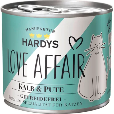 Hardys Love Affair kalf en kalkoen natvoer kat (blik) 12 x 200 g