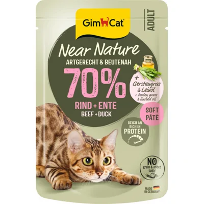 16x GimCat Kattenvoer Near Nature Rund&Eend 85 gr