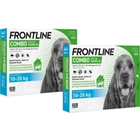 2x Frontline Combo Spot On Anti Vlooien en Teken Druppels Hond M 3 pipetten