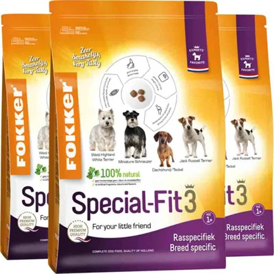 3x Fokker Special-Fit Hondenvoer 3 2,5 kg