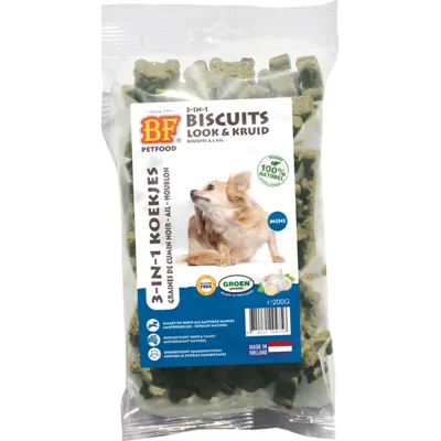 BF Petfood 3-in-1 Koekjes Mini Look&Kruid 200 gr
