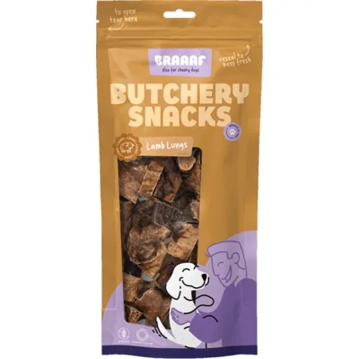 Braaaf Butchery Lamb Lungs Hondensnack 85 gr