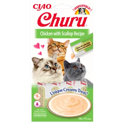 Ciao Kattensnack Churu Kip - Sint Jacobsschelp 60 gr