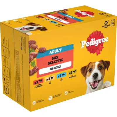 Pedigree Adult in Gelei Mix Selectie Maaltijdzakjes Multipack 12x100 gr
