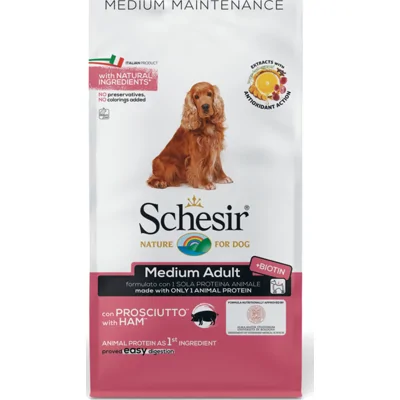 Schesir Hond Dry Maintenance Medium Ham 12 kg