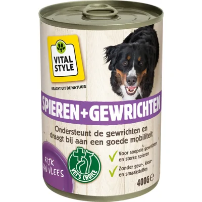 Vitalstyle Hondenvoer Blik Spier&Gewrichten 400 gr