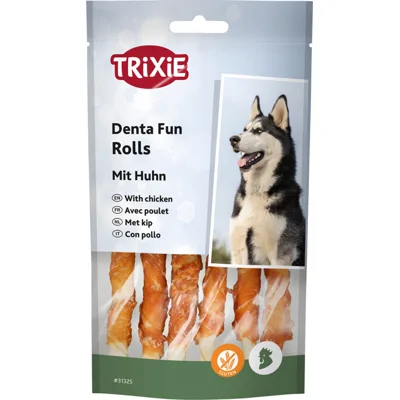 Trixie Denta Fun Chicken Chewing Rolls - 12 cm - 70 g