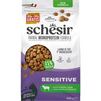 Schesir Monoproteïne Promo Kattenvoer Droog Sensitive Lam 400 gr