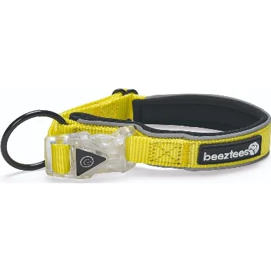 Beeztees safety gear Parinca Premium LED Nylon hondenhalsband 50-55x2,5cm