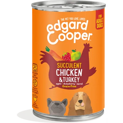 Edgard & Cooper Kip & Kalkoen hond blik 400 gram