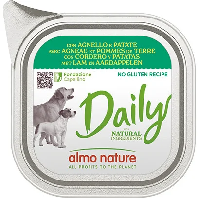 Almo Nature Daily met lam en aardappelen natvoer hond 32 x 100 g