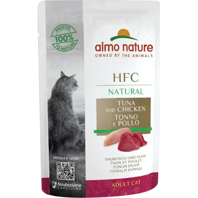 Almo Nature HFC Natural tonijn en kip natvoer kat (55 g) 24 x 55 g