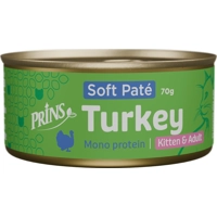 Prins Soft Paté Kitten en Adult kalkoen natvoer kat 24 x 70 g