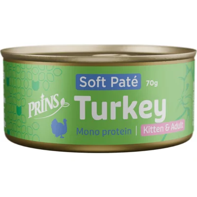 Prins Soft Paté Kitten en Adult kalkoen natvoer kat 24 x 70 g