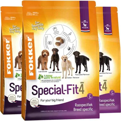 3x Fokker Special-Fit Hondenvoer 4 2,5 kg