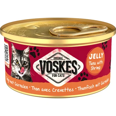 Voskes Kattenvoer Nat Tonijn met Garnalen 85 gr