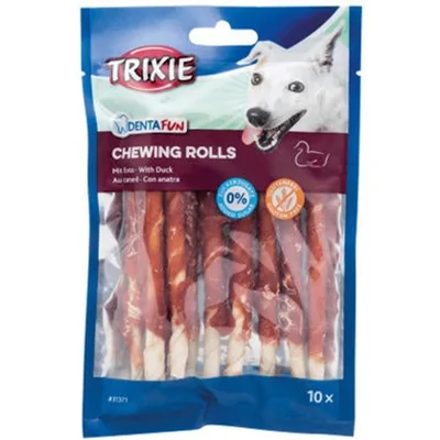 Trixie Denta Fun Duck Chewing Rolls - 12 cm - 3 x 10 stuks/80 g