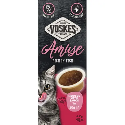 Voskes Kattensnack Mousse Vis in Saus 7x30 gr