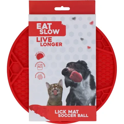 Eat Slow Live Longer Likmat Voetbal - Rood - Ø 22 cm