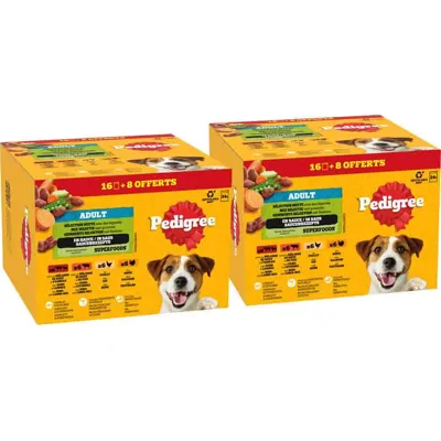2x Pedigree Hondenvoer Nat Adult Selectie in Saus Multipack 24x100 gr