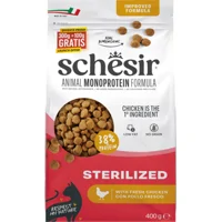 8x Schesir Monoproteïne Promo Kattenvoer Droog Sterilized Kip 400 gr
