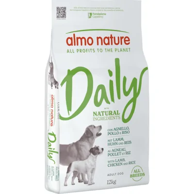 Almo Nature Daily met lam, kip en rijst hondenvoer 12 kg