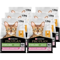 6x Pro Plan Adult Sterilised Delicate Digest Kip 1,5 kg